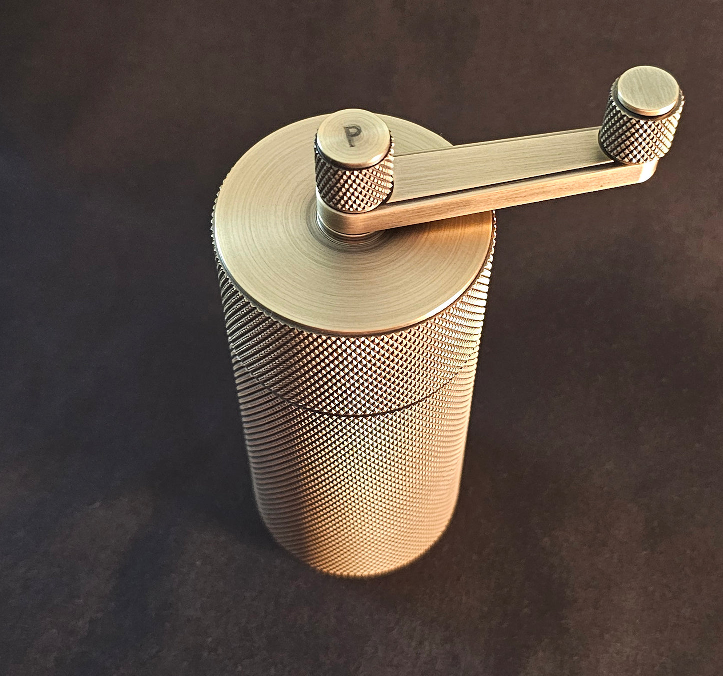Solid Brass Salt & Pepper Mill / Grinder – Antique Brass Knurled Finish