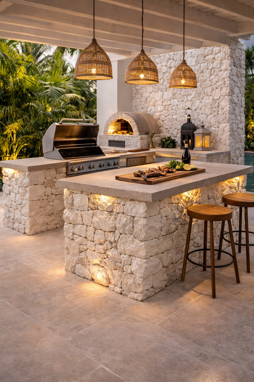 Luxury Limestone Stone Cladding | Made in Bali | Split Face Palimanan Stone Wall Tiles