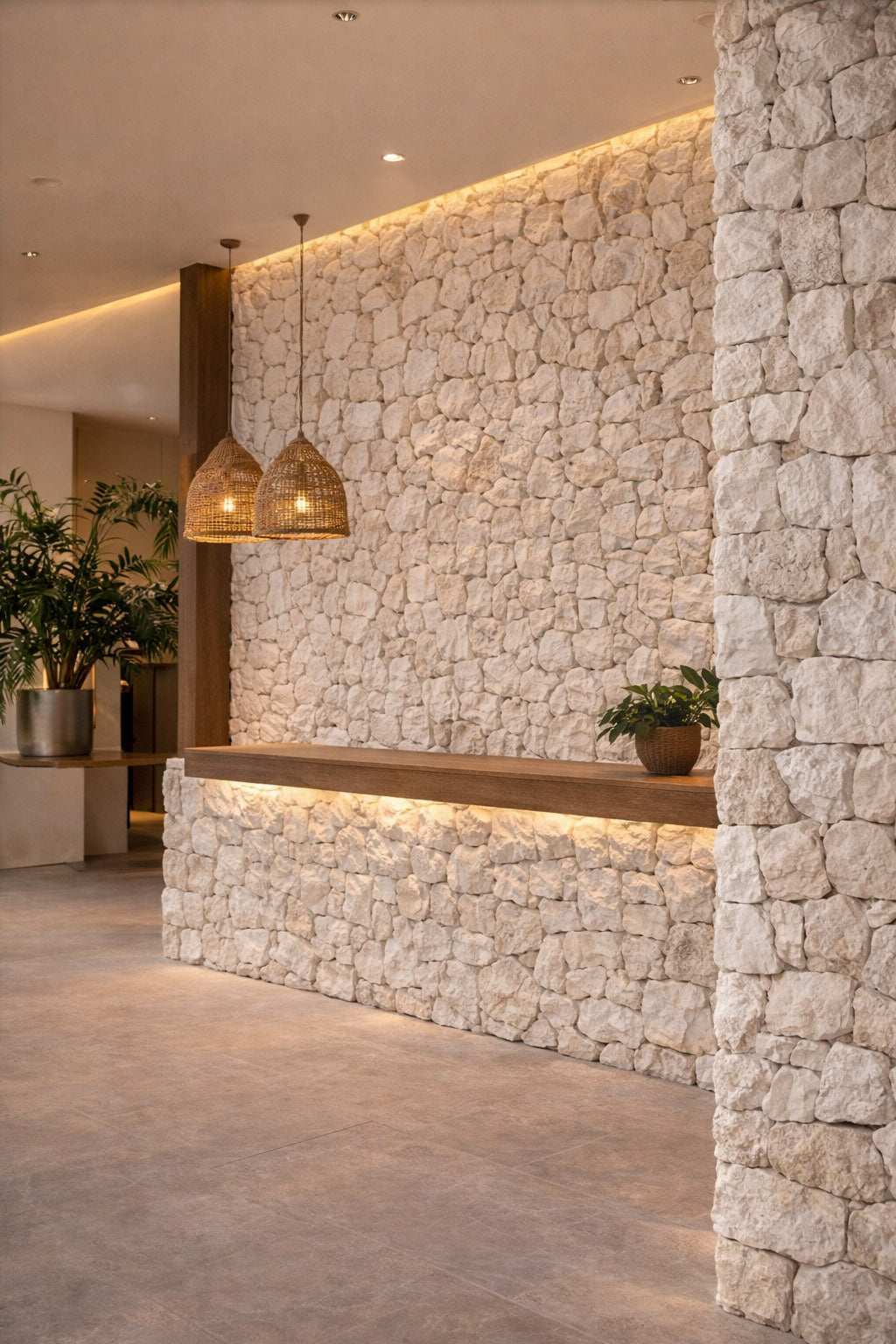 Luxury Limestone Stone Cladding | Made in Bali | Split Face Palimanan Stone Wall Tiles